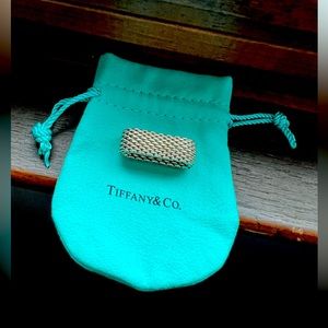 Tiffany & Co. Sterling Silver 925 Somserset Mesh Ring Size 9